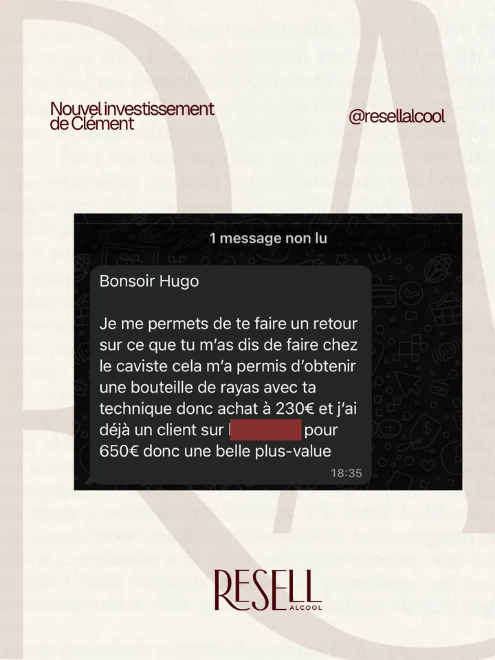 Retour de Clément : une bouteille de Rayas achetée 230 € et déjà revendue 650 €