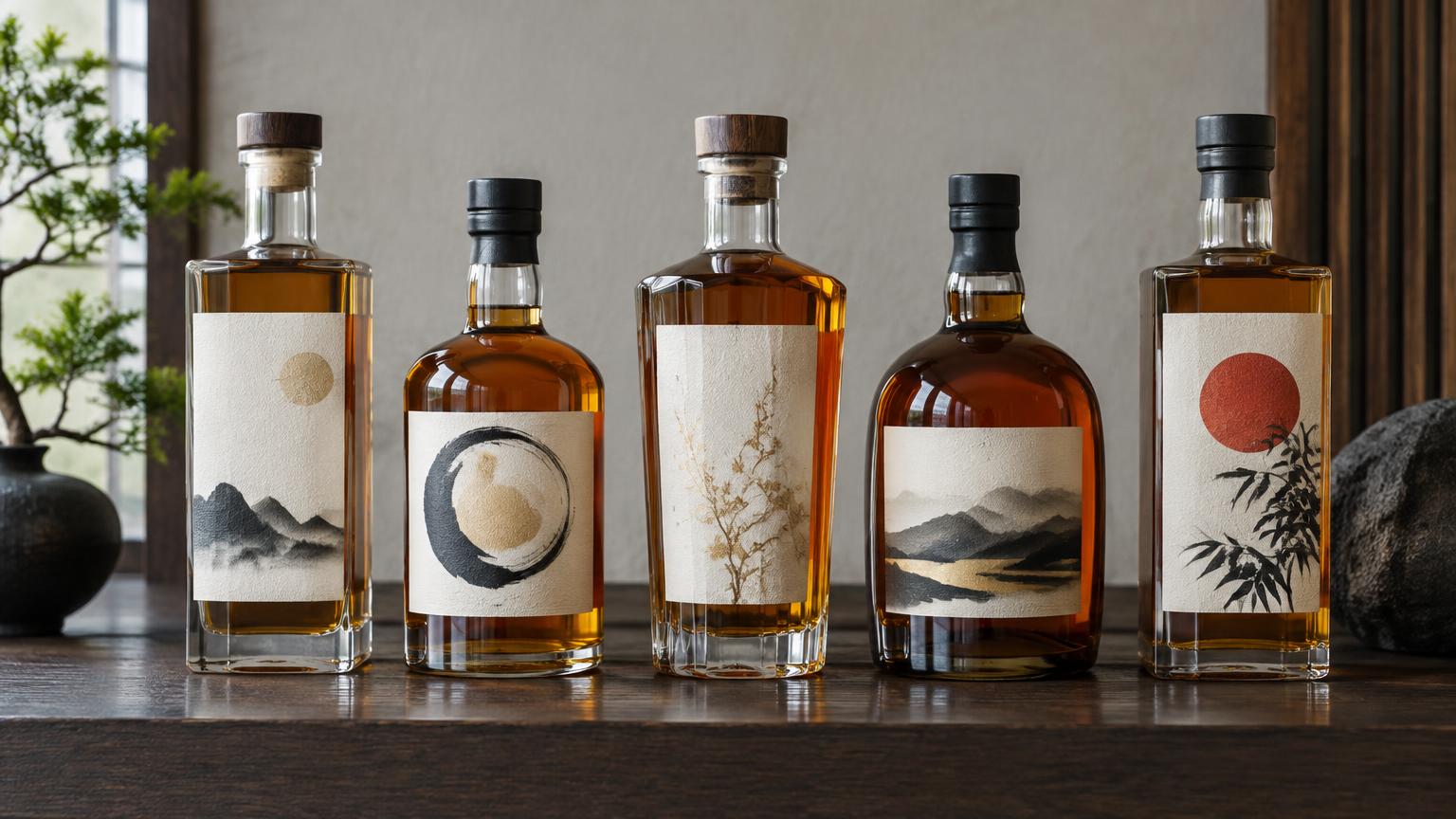 Bouteilles de whisky japonais de collection, investissement en spiritueux rares