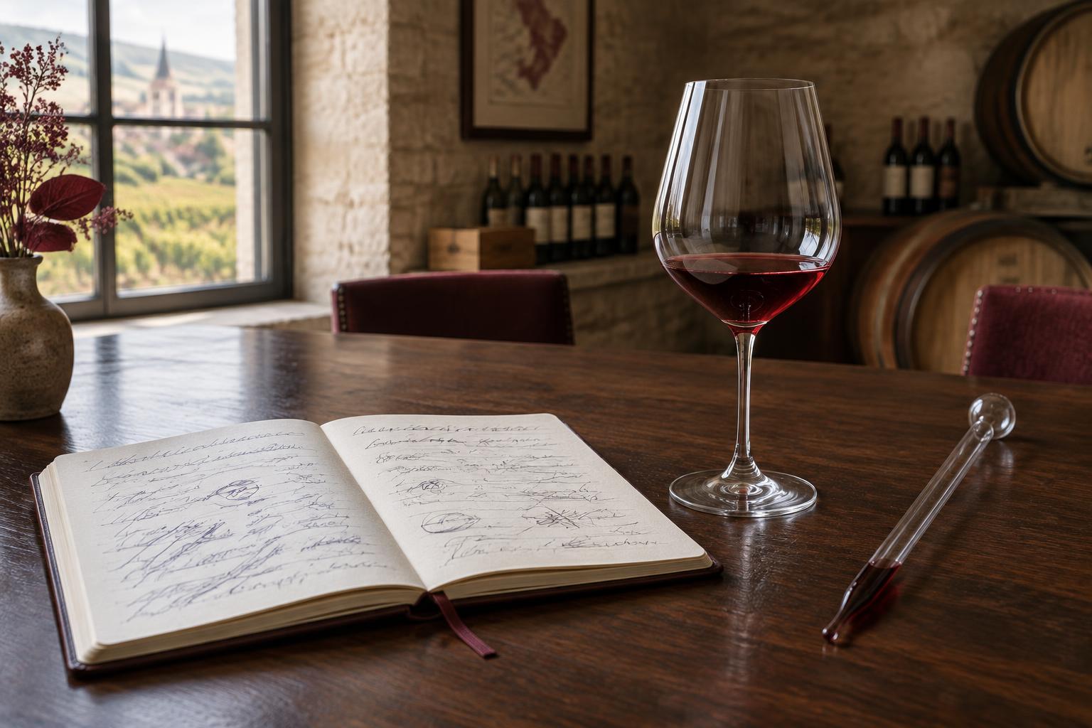 Notes de dégustation et évaluation d'un vin par un critique