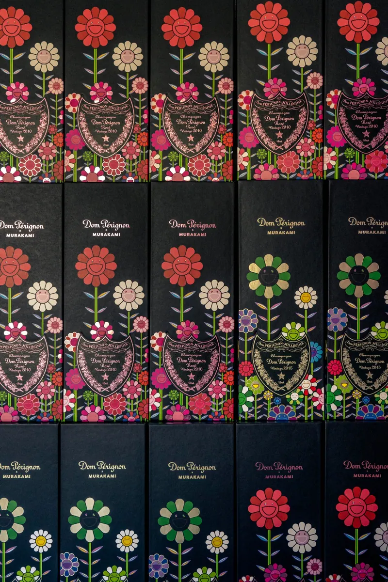 Détail coffrets Dom Pérignon Murakami